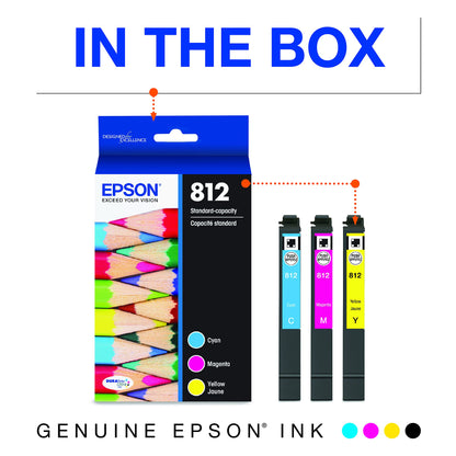 Epson T812 High Capacity Black and Standard Capacity Colour Combo (CMY) Pack Ink