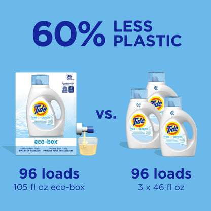 Tide Free & Gentle Liquid Laundry Detergent, 64 loads, 84 fl oz