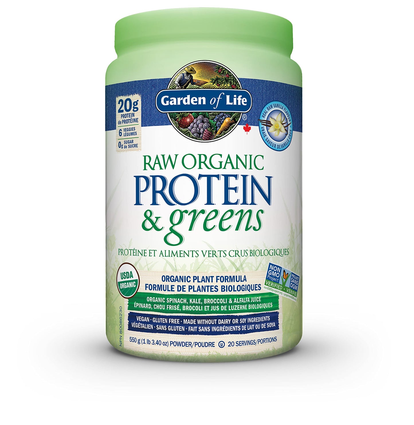 Garden of Life Raw All-in-One Nutritional Shake, Vanilla, (28 servings- 969g.) Packed with 20 grams of Certified Organic Plant Protein packed with incredible nutrition to help build lean muscle.Assists in the building of lean muscle when combined with reg