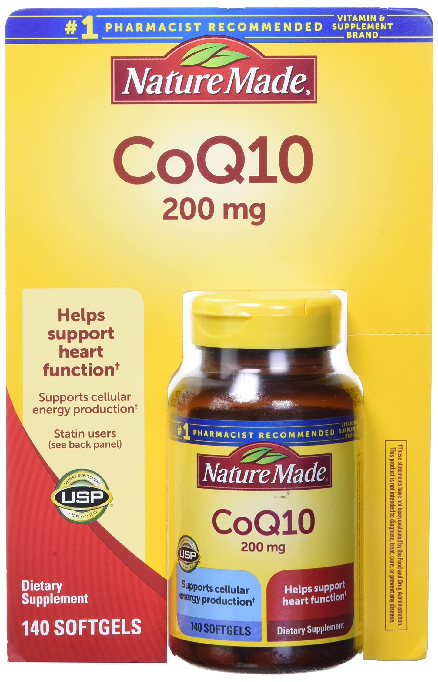 Nature Made CoQ10 200mg, Dietary Supplement for Heart Health Support, 105 Softgels, 105 Day Supply