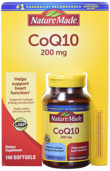 Nature Made CoQ10 200mg, Dietary Supplement for Heart Health Support, 105 Softgels, 105 Day Supply