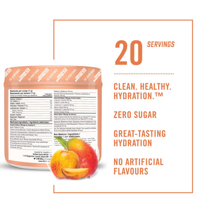 BioSteel Hydration Mix, Great Tasting Hydration with Zero Sugar, and No Artificial Flavours or Preservatives, Peach Mango Flavour, 45 Servings per Tub