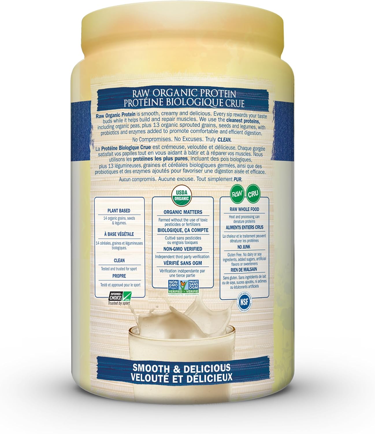 Garden of Life Raw Organic Protein, Vanilla, 624g. Packed with 22 Grams of Certified Organic Plant Protein, including organic peas grown and processed in Canada. Assists in building and repairs muscles. Loaded with 14 organic sprouted grains, seeds and le
