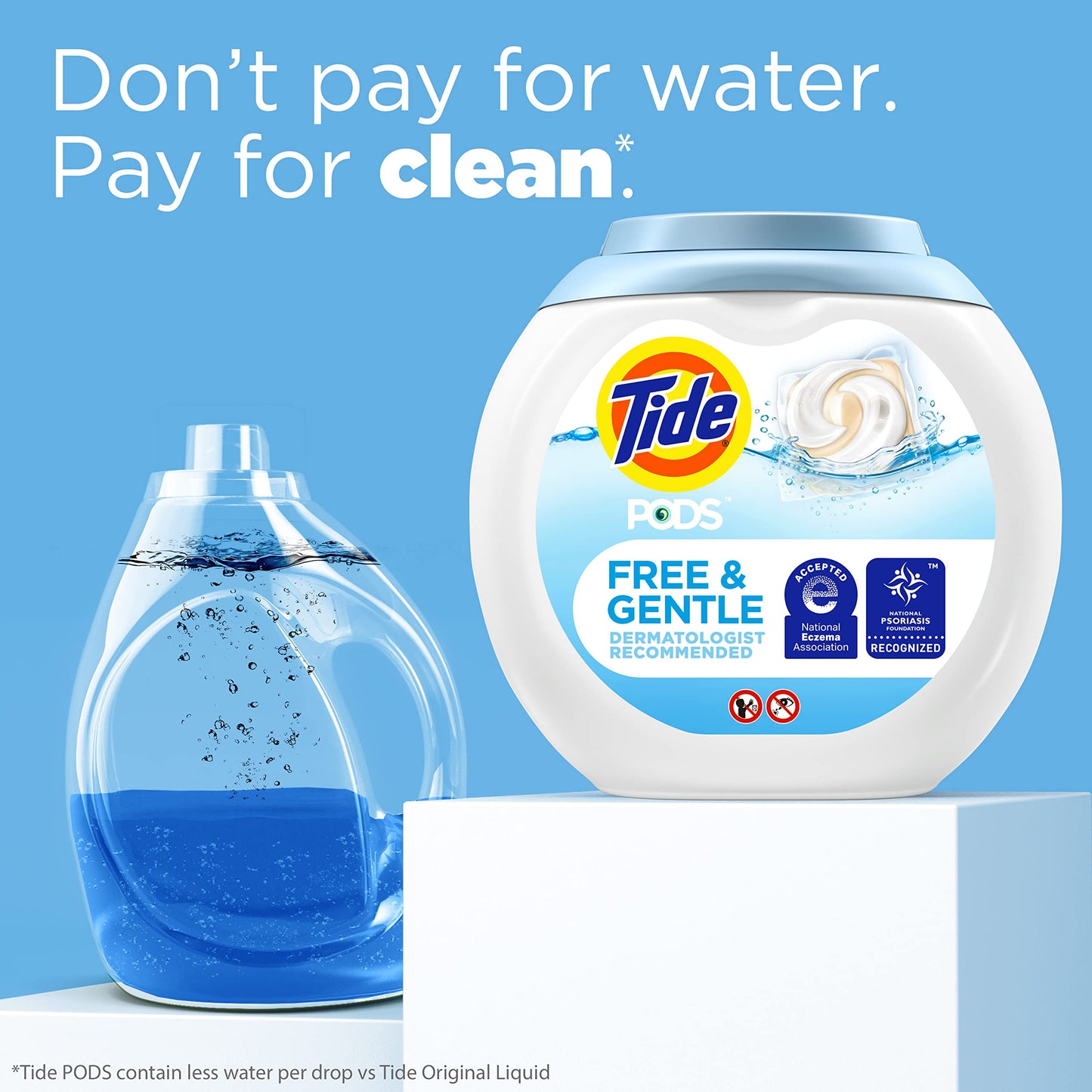 Tide PODS Free and Gentle Laundry Detergent Soap Pacs, HE Compatible and Coldwater Clean, 112 Count