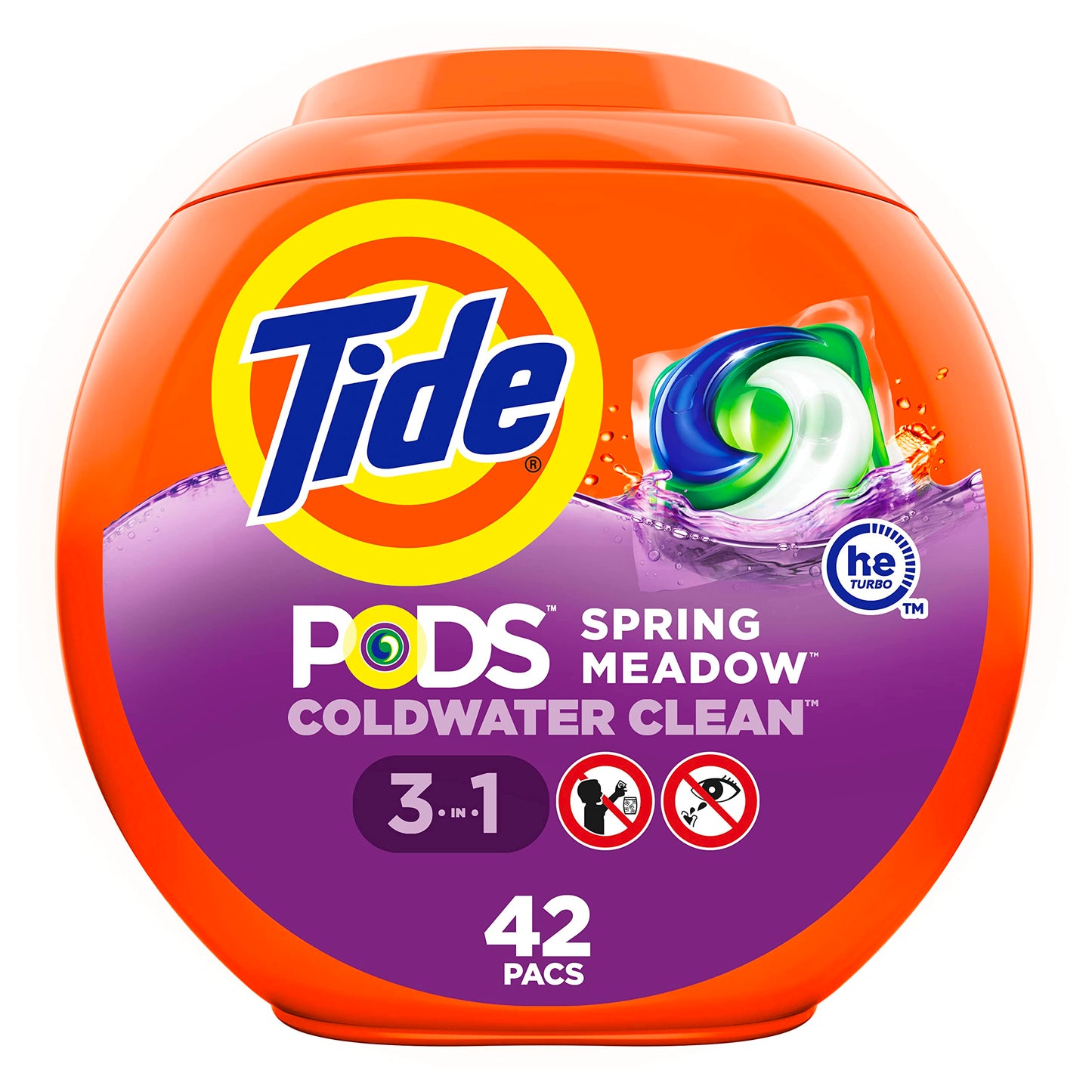 Tide PODS Liquid Laundry Detergent pacs, Spring Meadow Scent, 112 count