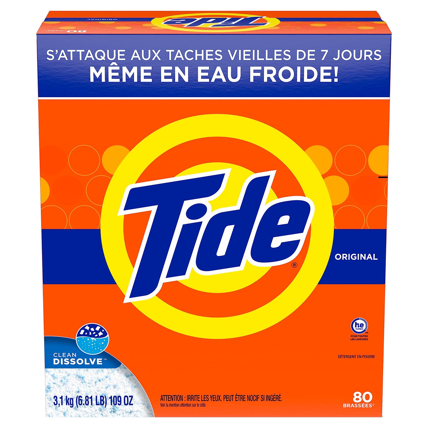 Tide High EfficiencyE Turbo Powder Laundry Detergent with Acti-Life, Original Scent, 44 Loads, 1.5 kg