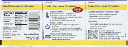 FLEISCHMANNS Yeast Rapid Rise Yeast, 0.25 OZ (Pack of 3)