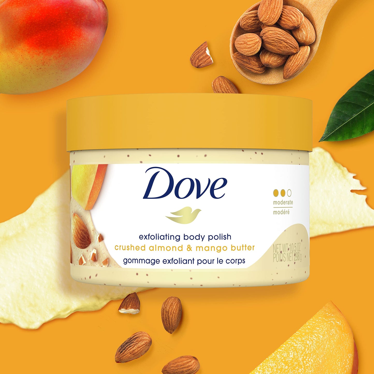 Dove Exfoliating Body Polish Scrub For Silky, Soft Skin Pomegranate and Shea Butter Body Scrub Exfoliates and Provides Lasting Nourishment 10.5 oz