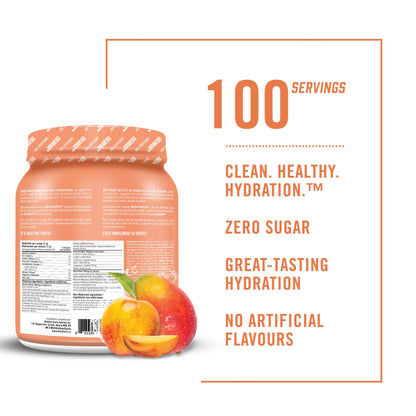 BioSteel Hydration Mix, Great Tasting Hydration with Zero Sugar, and No Artificial Flavours or Preservatives, Peach Mango Flavour, 45 Servings per Tub