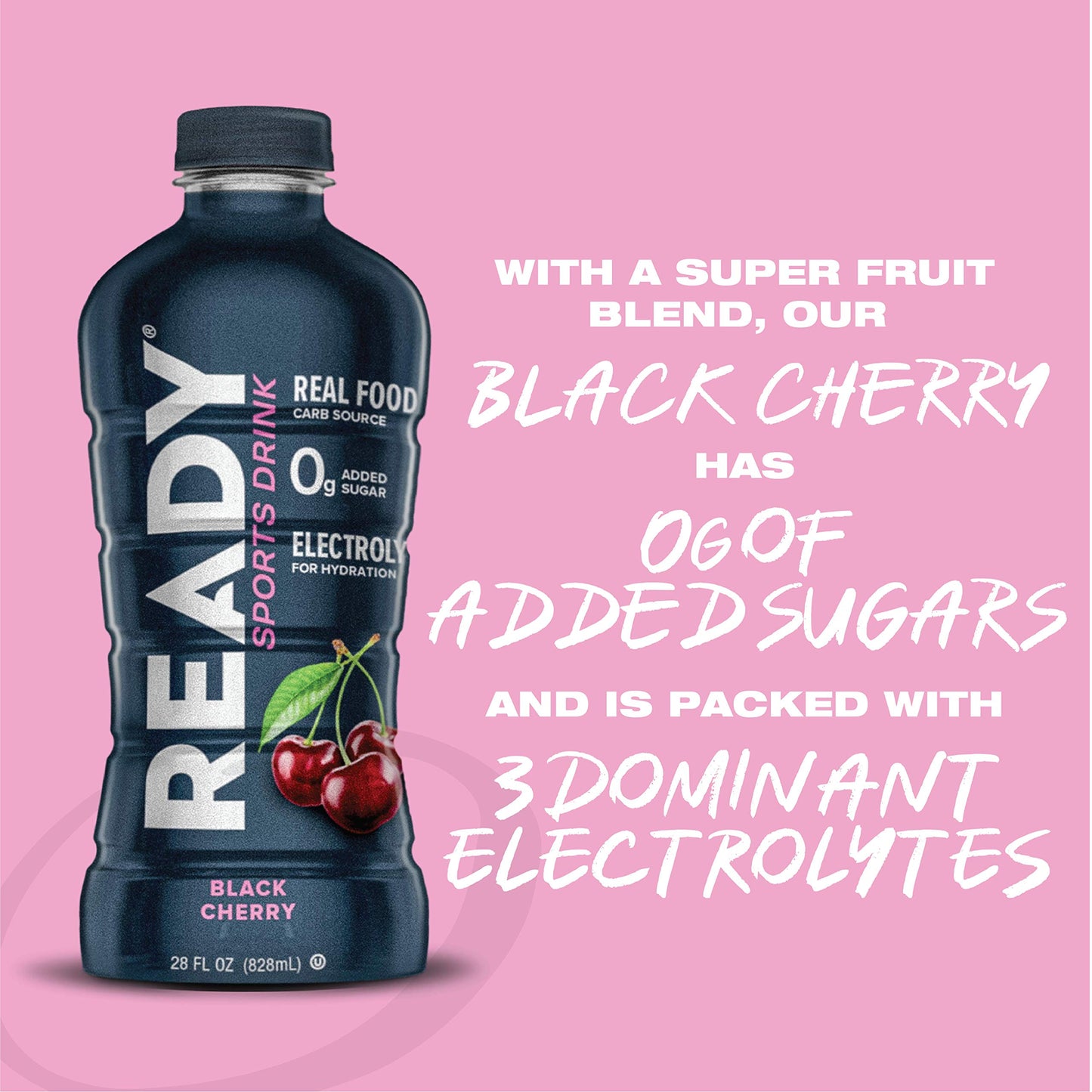 Ready Sports Drink, Electrolyte Blend with B Vitamins and No Added Sugar, Peach Mango, 16.9 Fluid Ounces