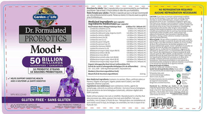 Garden of Life – Dr. Formulated Probiotics Mood+ | Manages Digestive Health & Symptoms of Chronic Stress | 50 Billion CFU + 16 Probiotic Strains | Includes Organic Ashwagandha and Blueberries