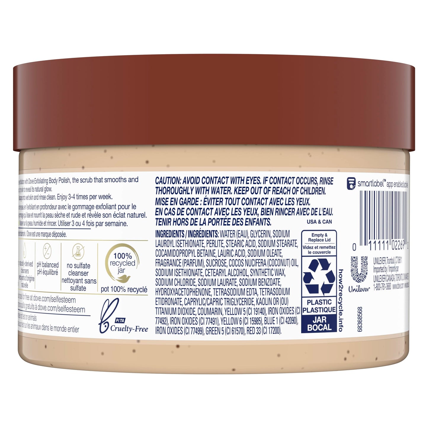 Dove Exfoliating Body Polish Scrub For Silky, Soft Skin Pomegranate and Shea Butter Body Scrub Exfoliates and Provides Lasting Nourishment 10.5 oz