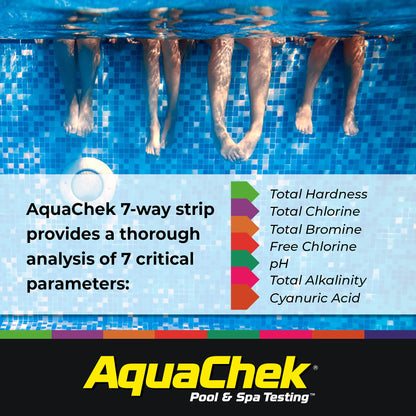 AquaChek 551236 7-Way 100 Count Pool Water Test Strips
