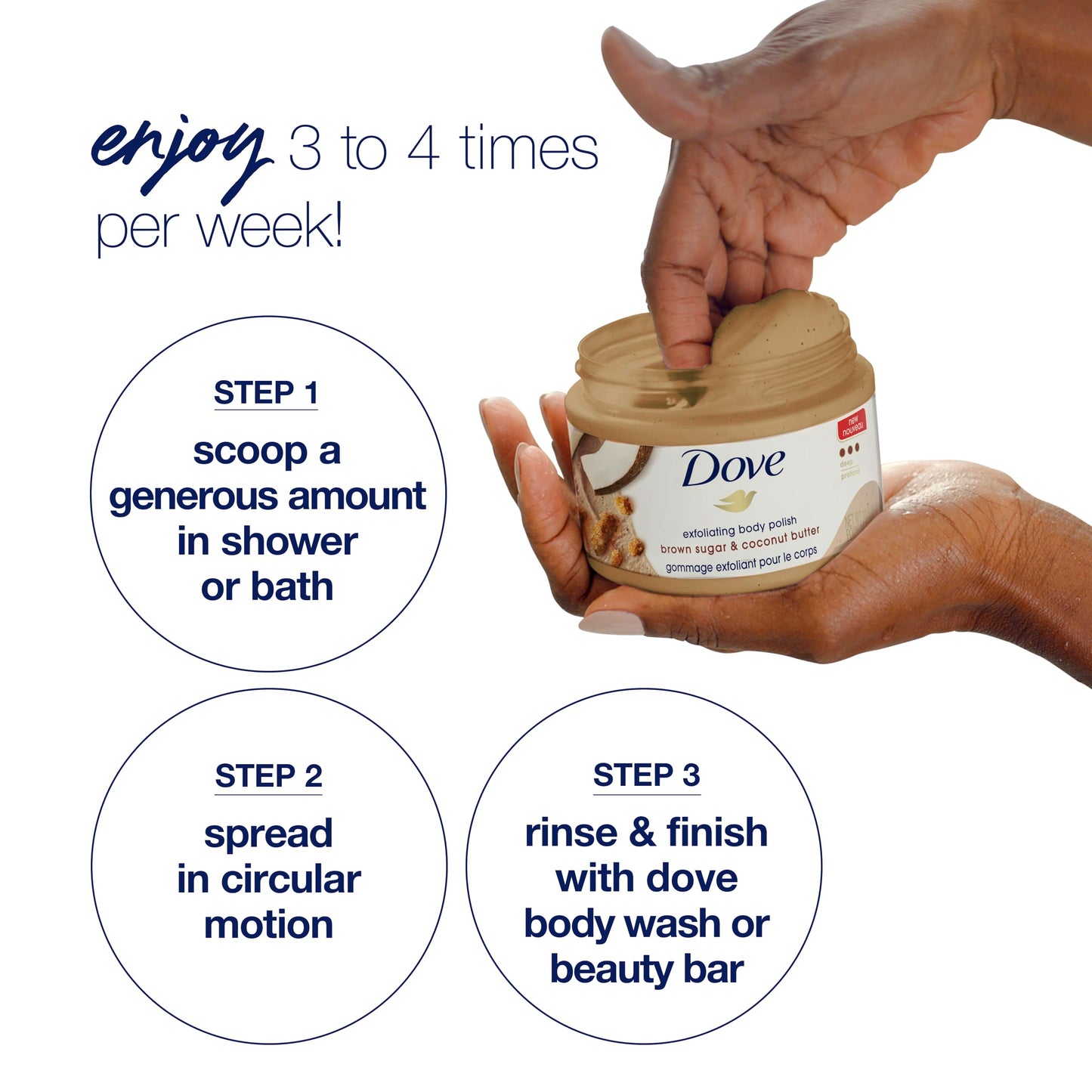 Dove Exfoliating Body Polish Scrub For Silky, Soft Skin Pomegranate and Shea Butter Body Scrub Exfoliates and Provides Lasting Nourishment 10.5 oz
