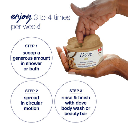 Dove Exfoliating Body Polish Scrub For Silky, Soft Skin Pomegranate and Shea Butter Body Scrub Exfoliates and Provides Lasting Nourishment 10.5 oz