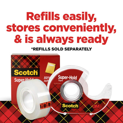 Scotch Super-Hold Tape Transparent Finish, 3/4 x 300 Inches, 3 Dispensered Rolls