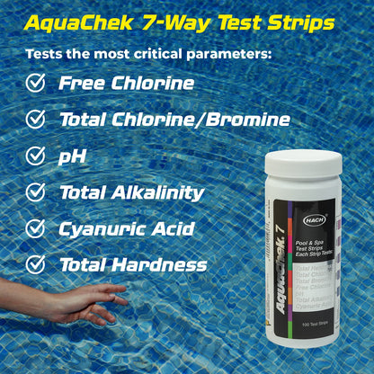 AquaChek 551236 7-Way 100 Count Pool Water Test Strips