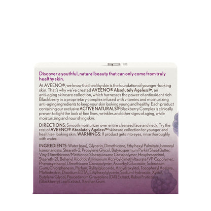 Aveeno Anti Aging Night Cream, Active Naturals Absolutely Ageless Restorative Face Moisturizer for Wrinkles and Fine Lines, Hydrating Lotion with Blackberry Complex, Non-Comedogenic and Hypoallergenic, 48ML
