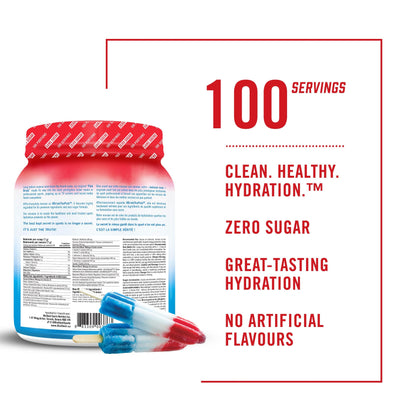 BioSteel Hydration Mix, Great Tasting Hydration with Zero Sugar, and No Artificial Flavours or Preservatives, Ice Pop Flavour, 100 Servings per Tub