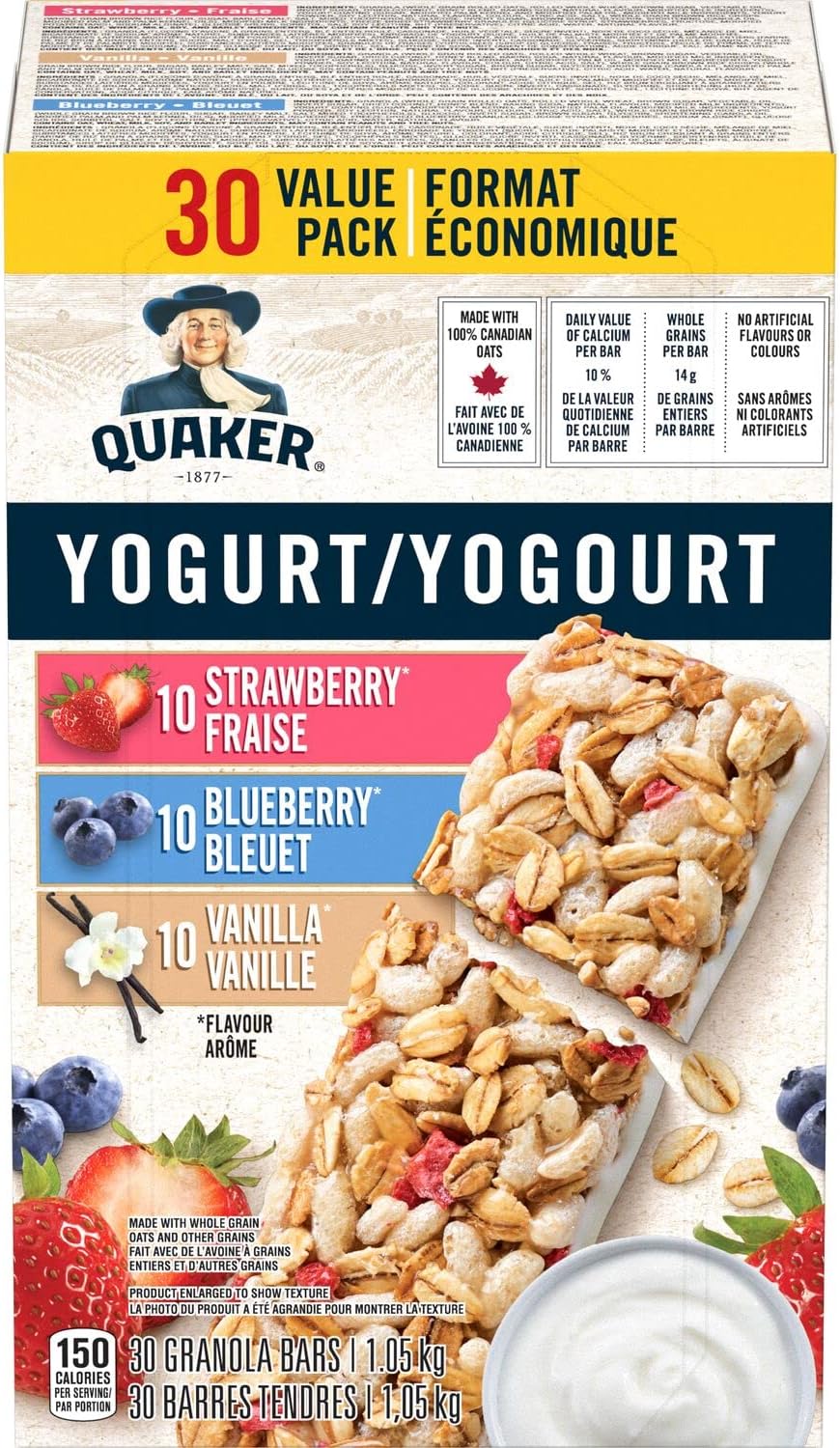 Quaker Yogurt Granola Bars Variety Pack, 30 Bars, 1.05 kg