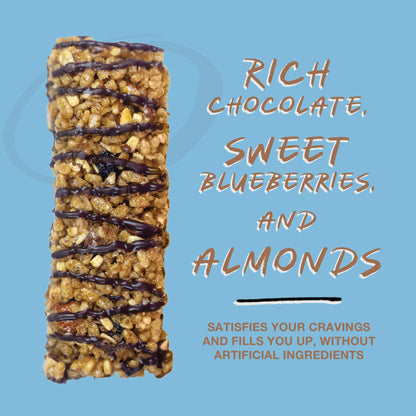 Ready CLEAN Bar, 15g of Protein, 7g Fiber, 6.5g of Whole Grains, NON-GMO, Dark Chocolate Blueberry Almond, 1.8 Ounces, 12-Pack