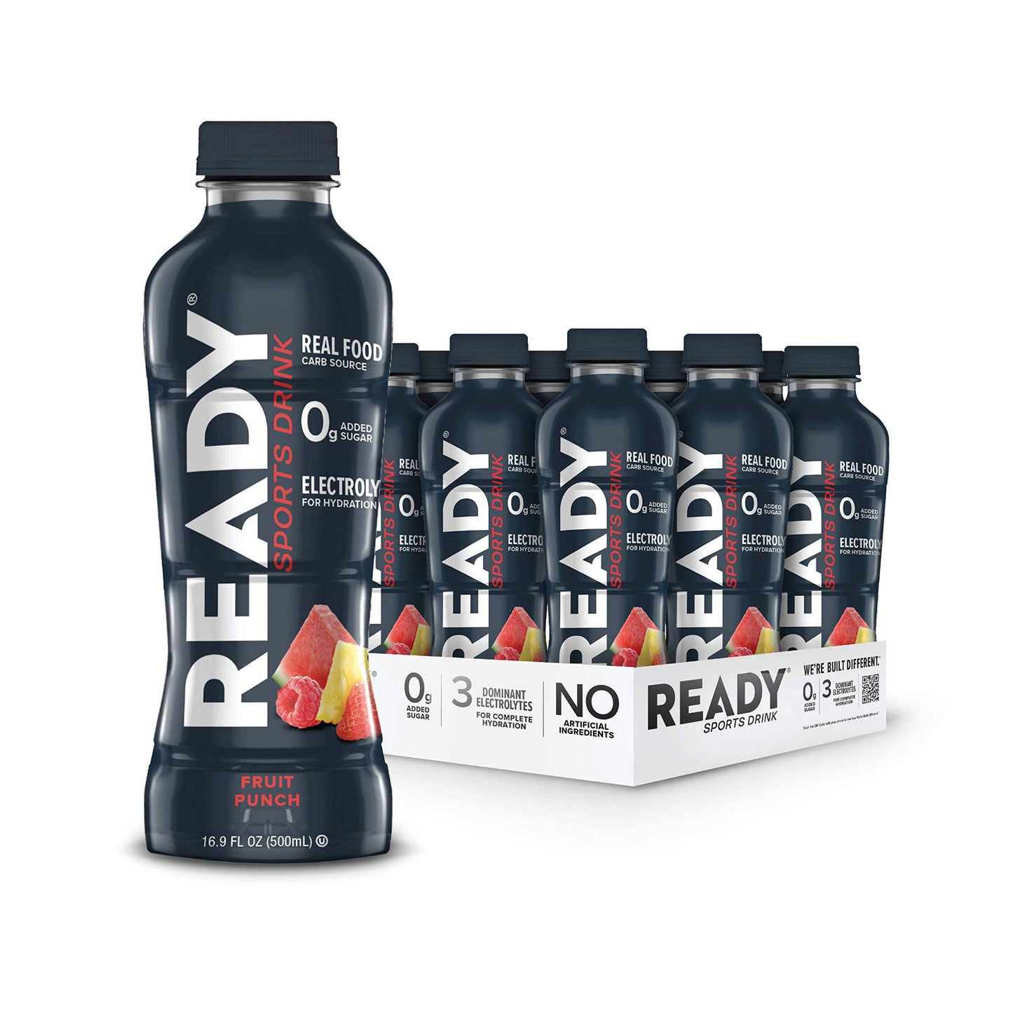 Ready Sports Drink, Electrolyte Blend with B Vitamins and No Added Sugar, Peach Mango, 16.9 Fluid Ounces