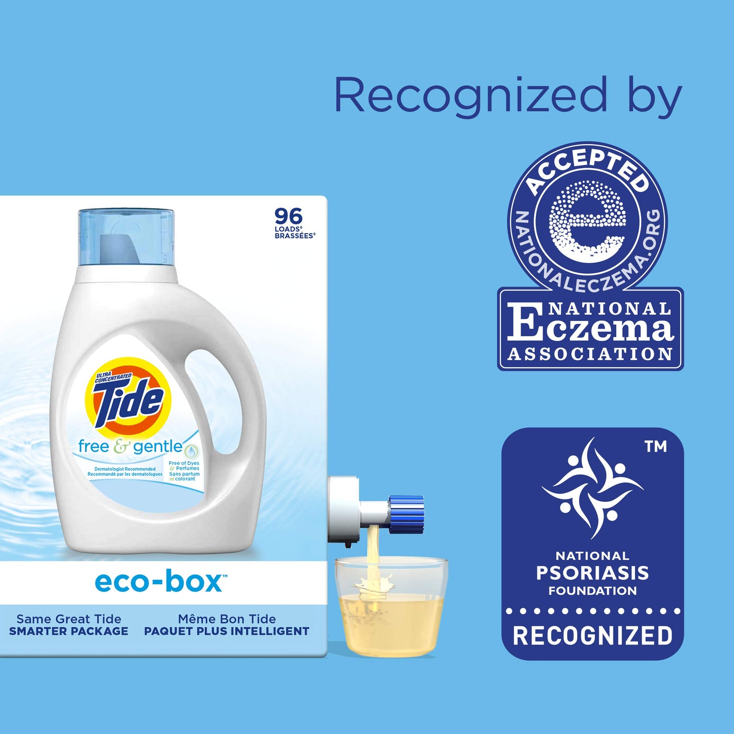 Tide Free & Gentle Liquid Laundry Detergent, 64 loads, 84 fl oz