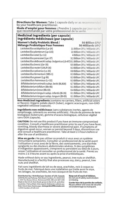 Garden of Life - Dr. Formulated Probiotics Once Daily Women's | Supports Women's Gut Health & Digestion | Eases Gas & Bloating | 50 Billion CFU + 16 Probiotic Strains | Gluten Free, Dairy Free, Soy Free
