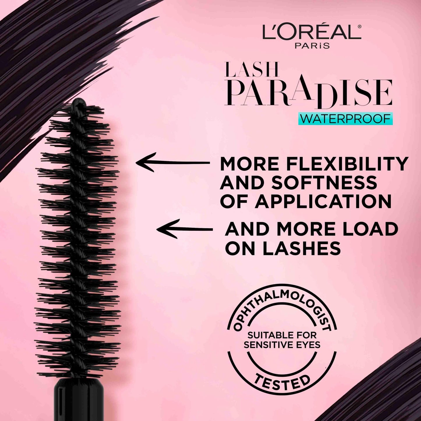 L’Oréal Paris Voluminous Lash Paradise Mascara, Lengthening Mascara, Volume & Length for Up to 24 Hours with Flower Oil Infused Conditioning Formula for Sensitive Eyes, Blackest Black, 0.28 fl. oz.