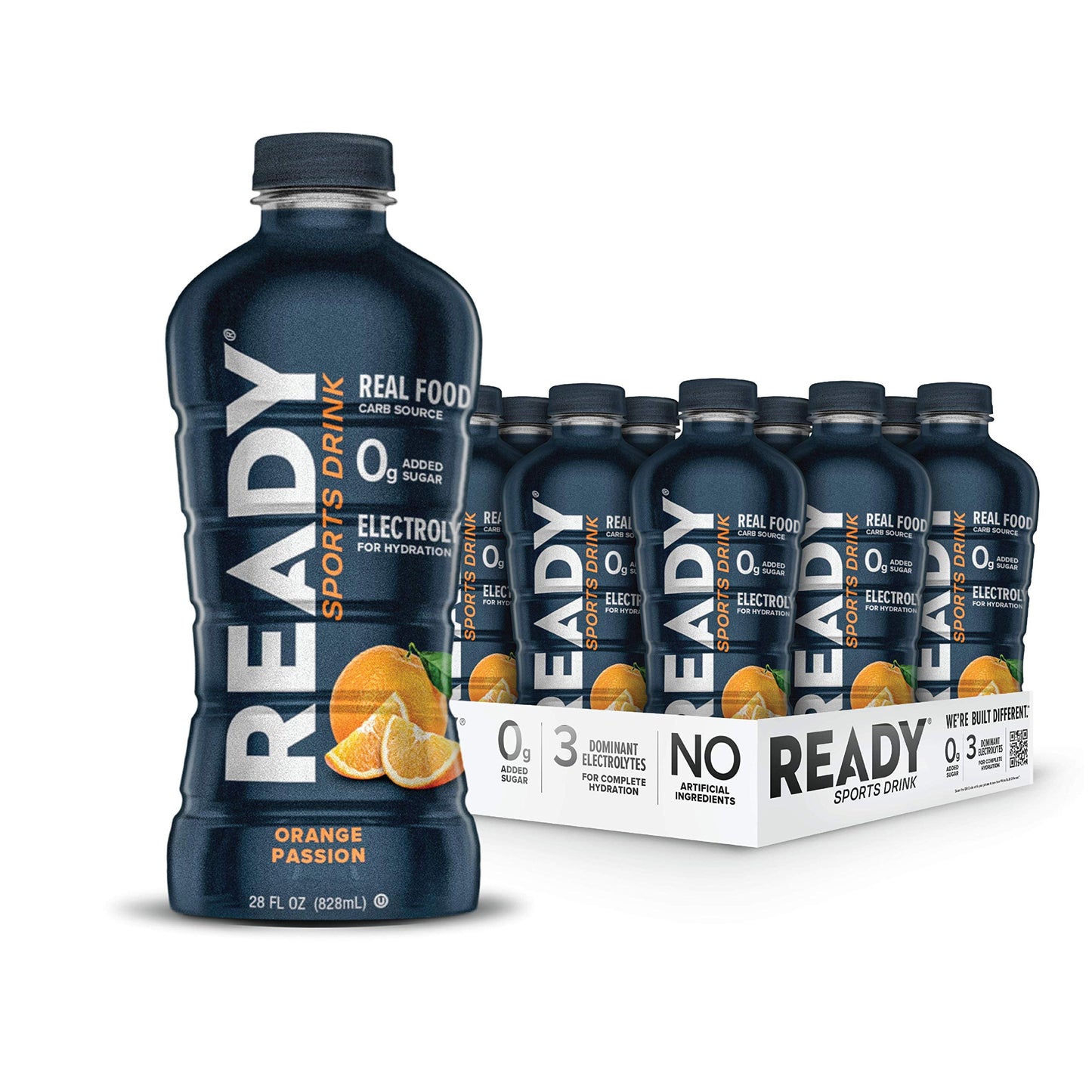 Ready Sports Drink, Electrolyte Blend with B Vitamins and No Added Sugar, Peach Mango, 16.9 Fluid Ounces