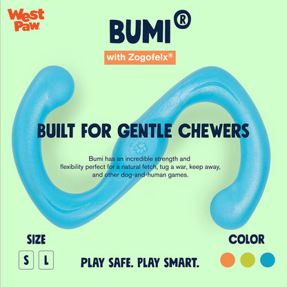 West Paw Zogoflex Bumi Interactive Tug of War Durable Dog Play Toy, 100% Guaranteed Tough, It Floats!, Made in USA, Large, Tangerine