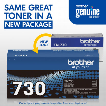 Brother Genuine Standard Yield Toner Cartridge, TN730, Replacement Black Toner, Page Yield Up To 1,200 Pages, Amazon Dash Replenishment Cartridge