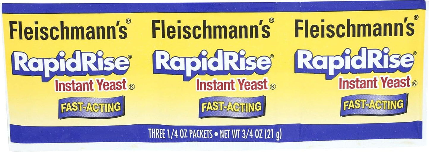 FLEISCHMANNS Yeast Rapid Rise Yeast, 0.25 OZ (Pack of 3)