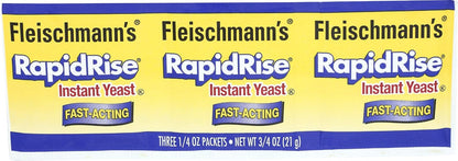 FLEISCHMANNS Yeast Rapid Rise Yeast, 0.25 OZ (Pack of 3)