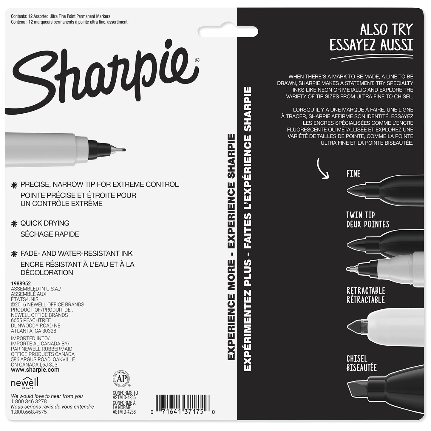 Sharpie Permanent Markers, Ultra Fine Point, Black, 2 Markers(37161)
