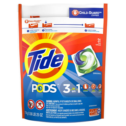 Tide PODS Laundry Detergent Pacs, Original Scent, Powerful 3-in-1 Clean in one Step, HE Compatible, 112 Count