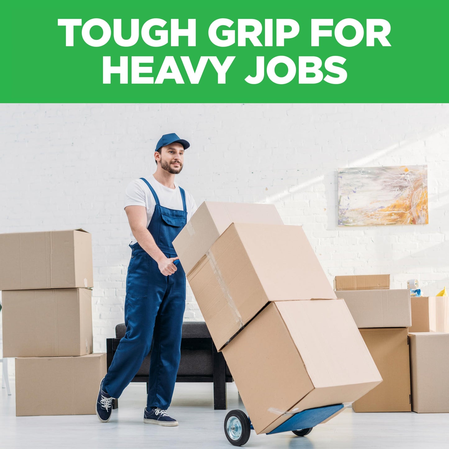 Scotch Packing Tape Tough Grip Moving Tape, 1.88" x 20m, 1 Roll w/ Handheld Dispenser