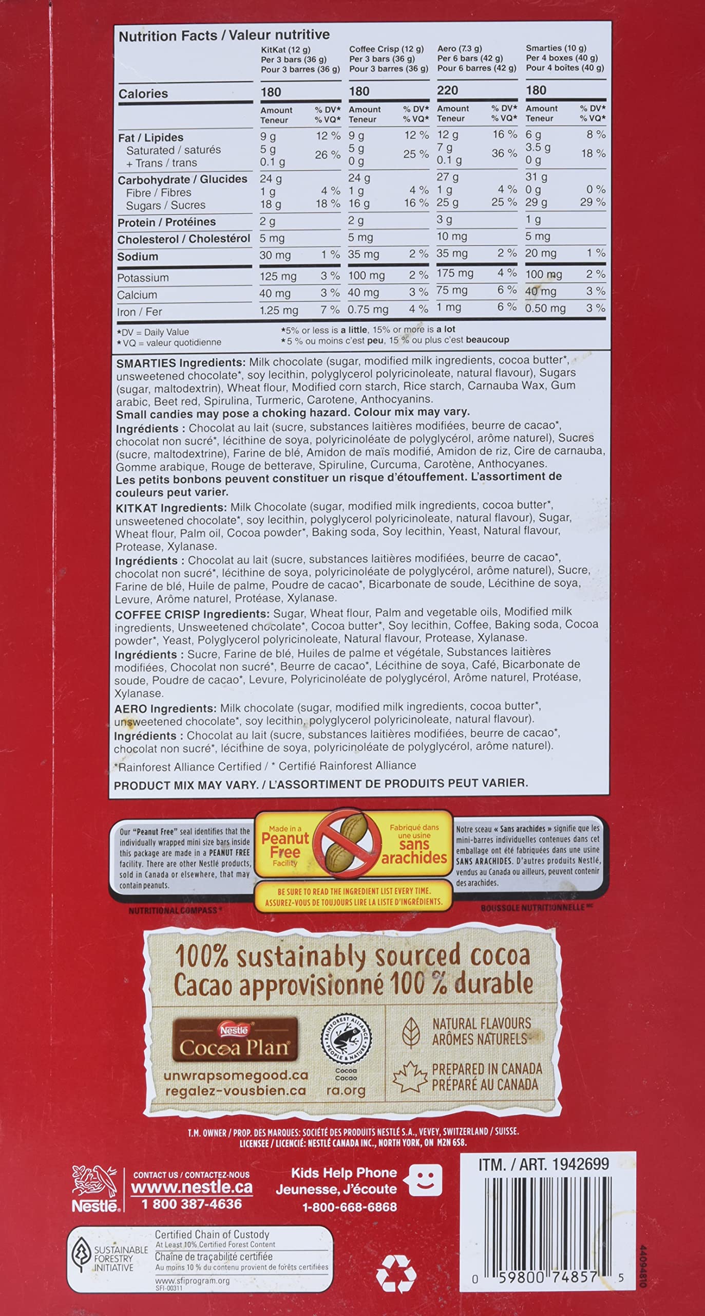 Nestlé Assorted Mini Chocolate Bars Pack of 125