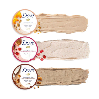 Dove Exfoliating Body Polish Scrub For Silky, Soft Skin Pomegranate and Shea Butter Body Scrub Exfoliates and Provides Lasting Nourishment 10.5 oz