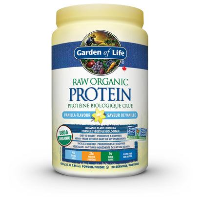 Garden of Life Raw All-in-One Nutritional Shake, Vanilla, (28 servings- 969g.) Packed with 20 grams of Certified Organic Plant Protein packed with incredible nutrition to help build lean muscle.Assists in the building of lean muscle when combined with reg