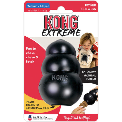 KONG Extreme - Durable Rubber Chew Toy for Power Chewers, Black - For Extra Large Dogs