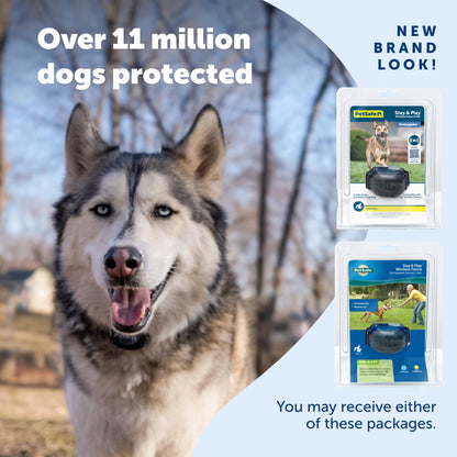 PetSafe Stay & Play Compact Wireless Fence, LCD Screen to Adjust The Circular Boundary, Secure up to a 3,000 Square Metre Area, Use for All Your Pets, Portable System