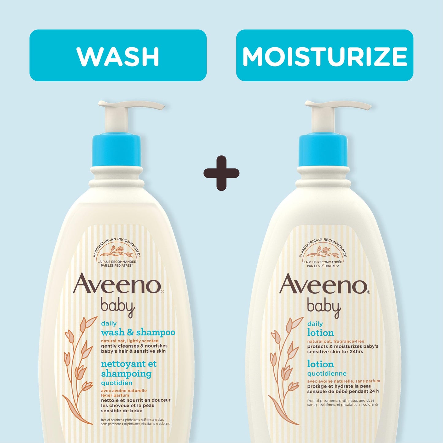 Aveeno Baby Daily Moisture Body Lotion for Delicate Skin, Natural Colloidal Oatmeal & Dimethicone, Hypoallergenic Moisturizing Baby Lotion, Fragrance-, Phthalate- & Paraben-Free, 532mL