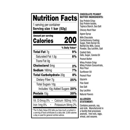 Ready CLEAN Bar, 15g of Protein, 7g Fiber, 6.5g of Whole Grains, NON-GMO, Dark Chocolate Blueberry Almond, 1.8 Ounces, 12-Pack