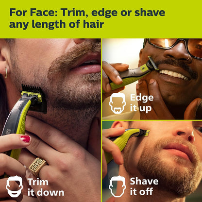Philips OneBlade 360 Face & Body, Wet & Dry, Trim, Edge & Shave with the 5-in-1 Adjustable Comb and Body Comb, QP2834/20