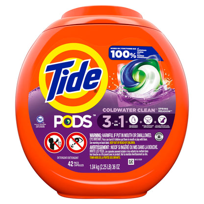 Tide PODS Liquid Laundry Detergent pacs, Spring Meadow Scent, 112 count