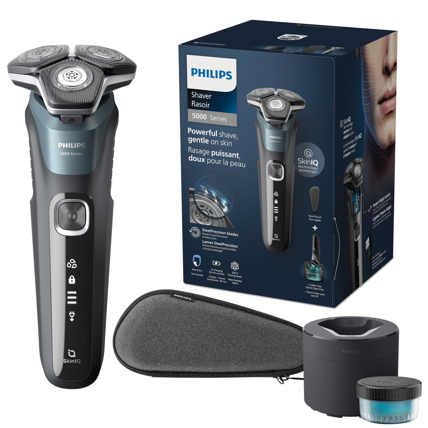 Philips Electric Shaver Series 5000, Wet & Dry with Charging Stand, S5898/25