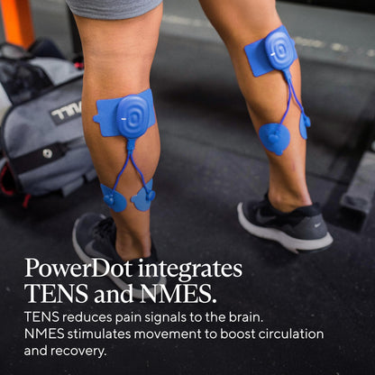 Therabody PowerDot 2.0 Duo - Stim TENS Unit for Pain Relief - Bluetooth Electrical Muscle Stimulation Device, 2 Smart Wireless NMES & TENS Pods for Muscle Pain, PMS and Menstrual Period Cramps - Red