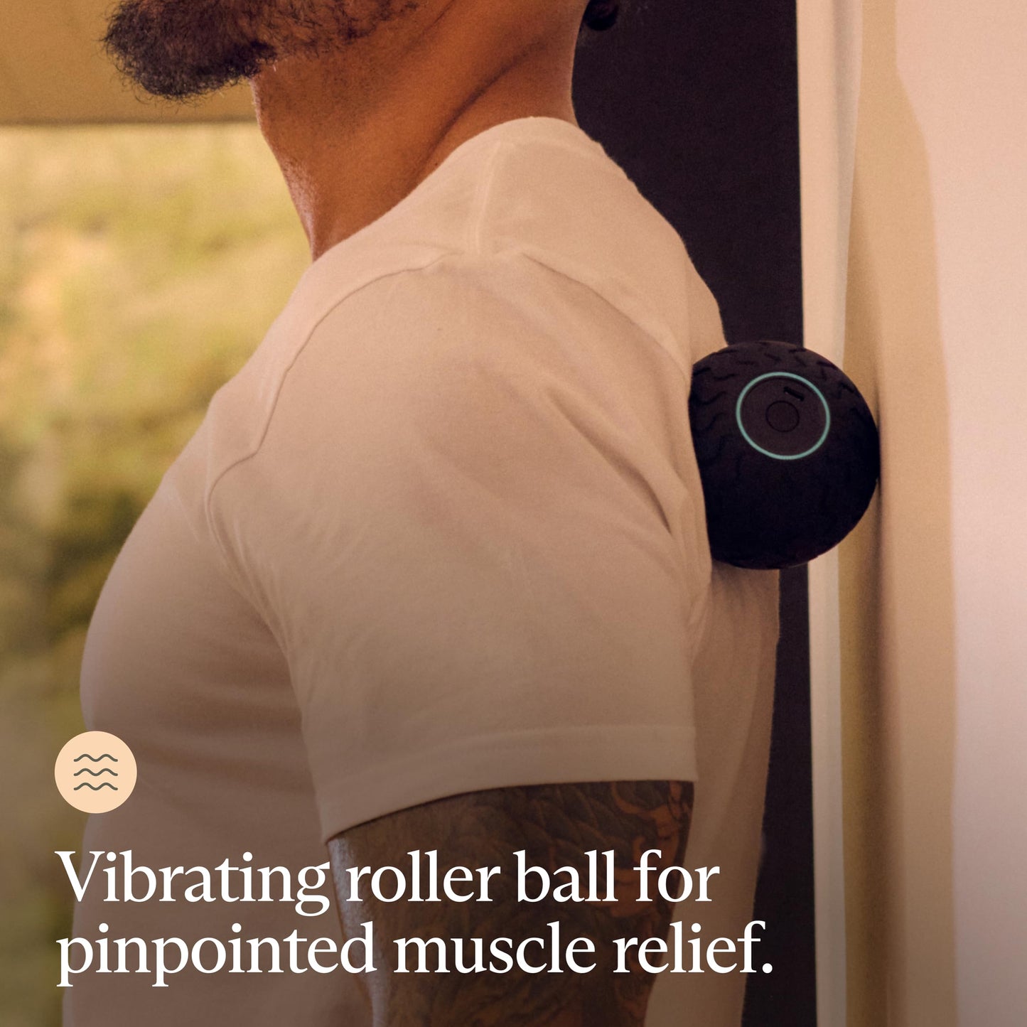 Therabody Wave Series Wave Solo - Handheld Bluetooth Enabled Massage Device. Ultra Portable Vibration Therapy Ball with QuietRoll Technology & 3 Customizable Vibration Frequencies in Therabody App