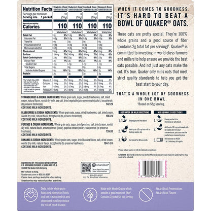Quaker Instant Oatmeal Fruit and Cream Flavors 40 X 1.05 Ounce Net Wt 42.3 Ounce, 1200.0 g (Pack of 1)